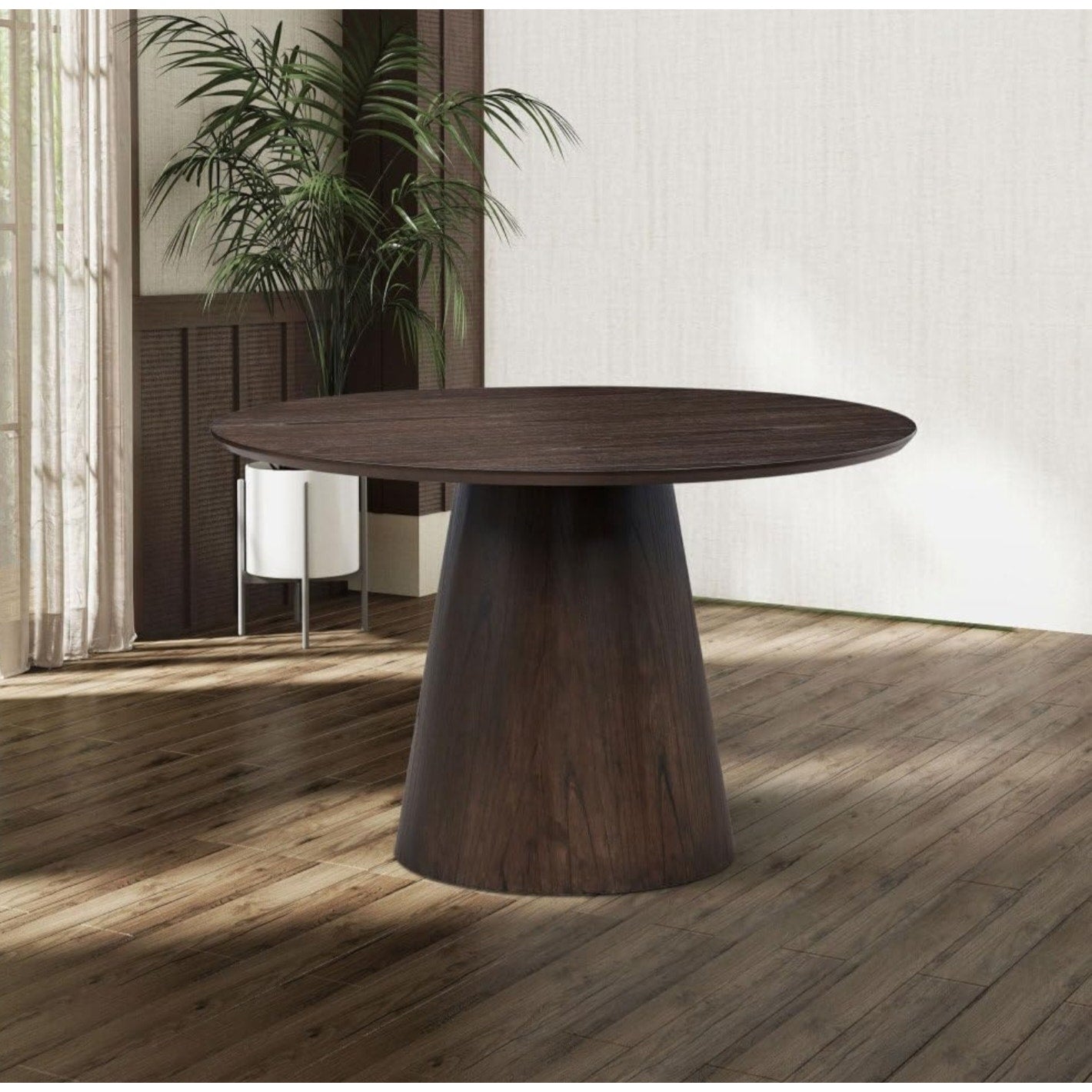 Round Modern Style MDF Wood Dining Table for Kitchen, Living Room, Cafe, Stylish Leisure Desk