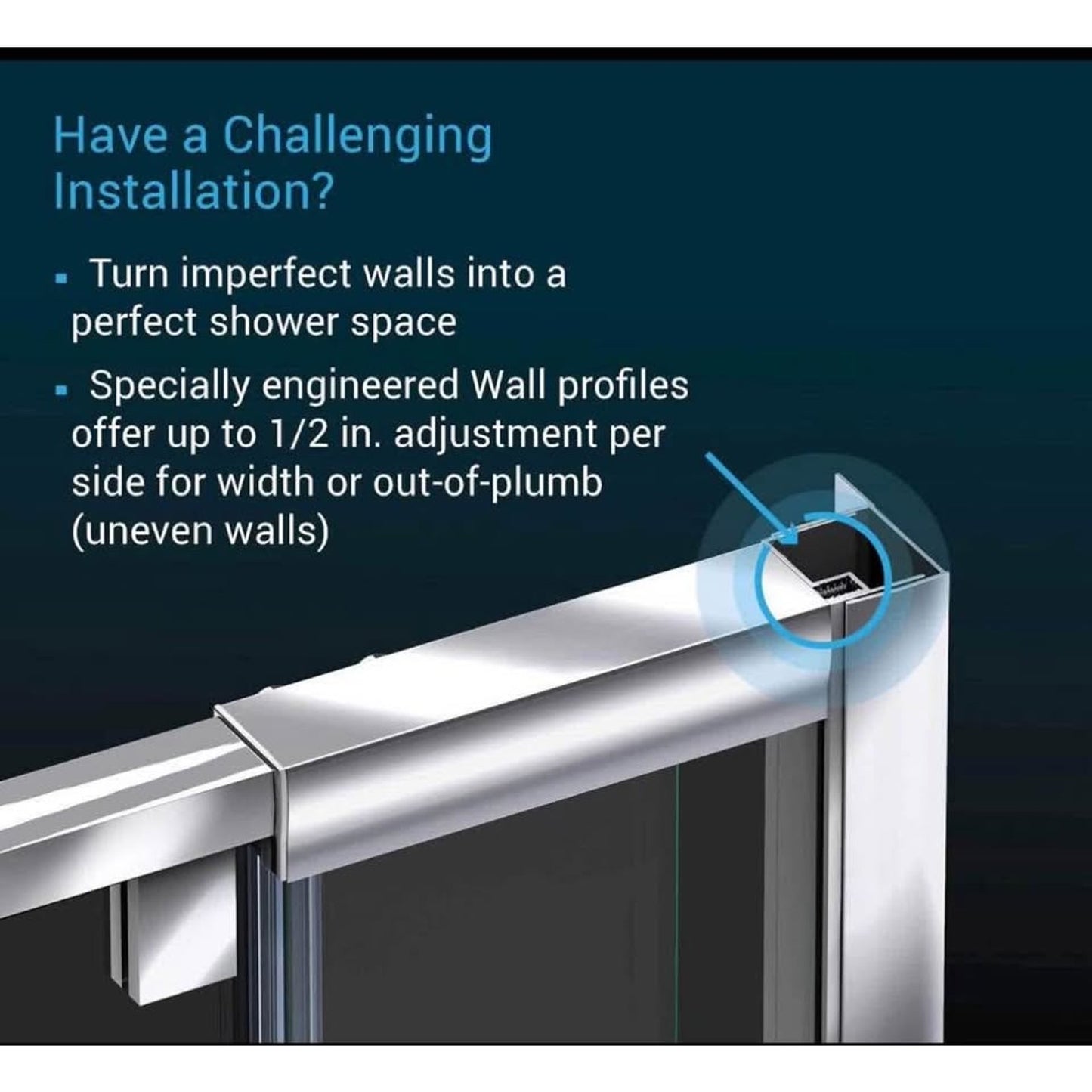 DreamLine SHDR-[hidden information] Flex Semi-Frameless Pivot Shower Door, 28-32 in Width x 72 in He