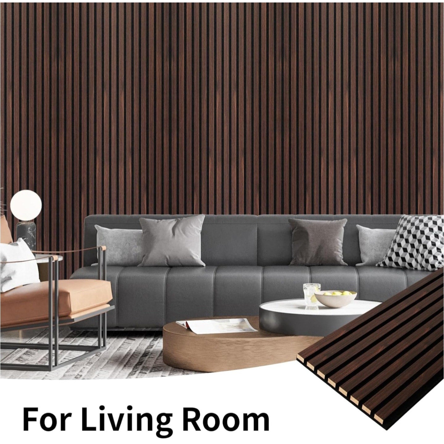 Art3dwallpanels Wood Slat Wall Panel, 108'' x 13'' Wood Panels for Wall 2 Pack 3D Soundproof
