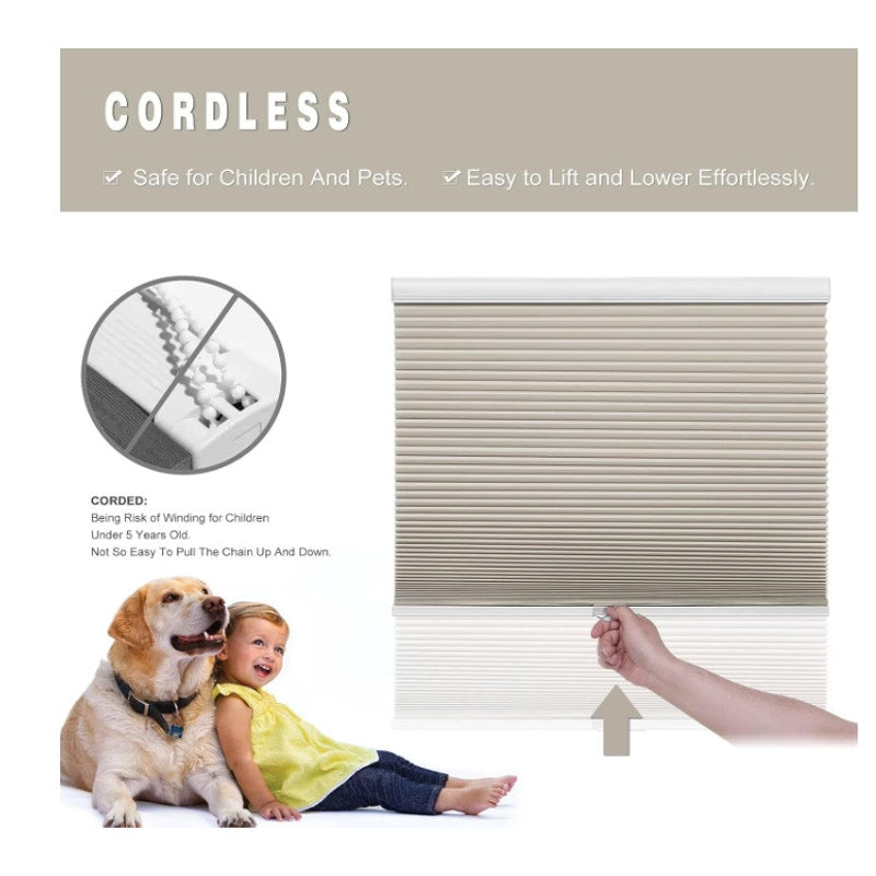 Changshade Cordless Cellular Shades 31" Wx72 H, Beige