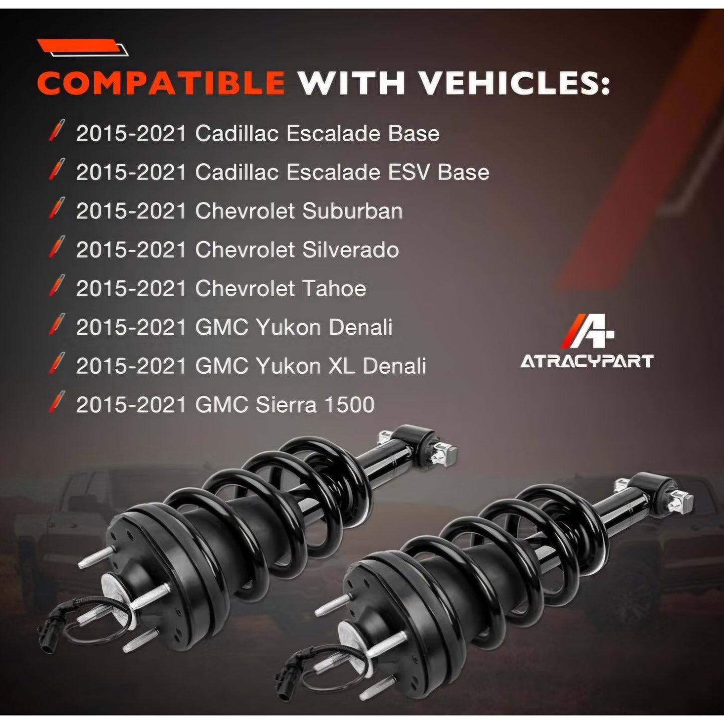 Front Air Shock Strut Absorber Spring Magnetic Assembly 2015-2021 SuburbanTahoeYukon XL Sierra 1500