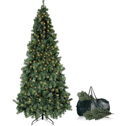 6.5ft Pre-Lit Artificial Holiday Christmas Spruce Tree for Home, Office, Party Decoration
