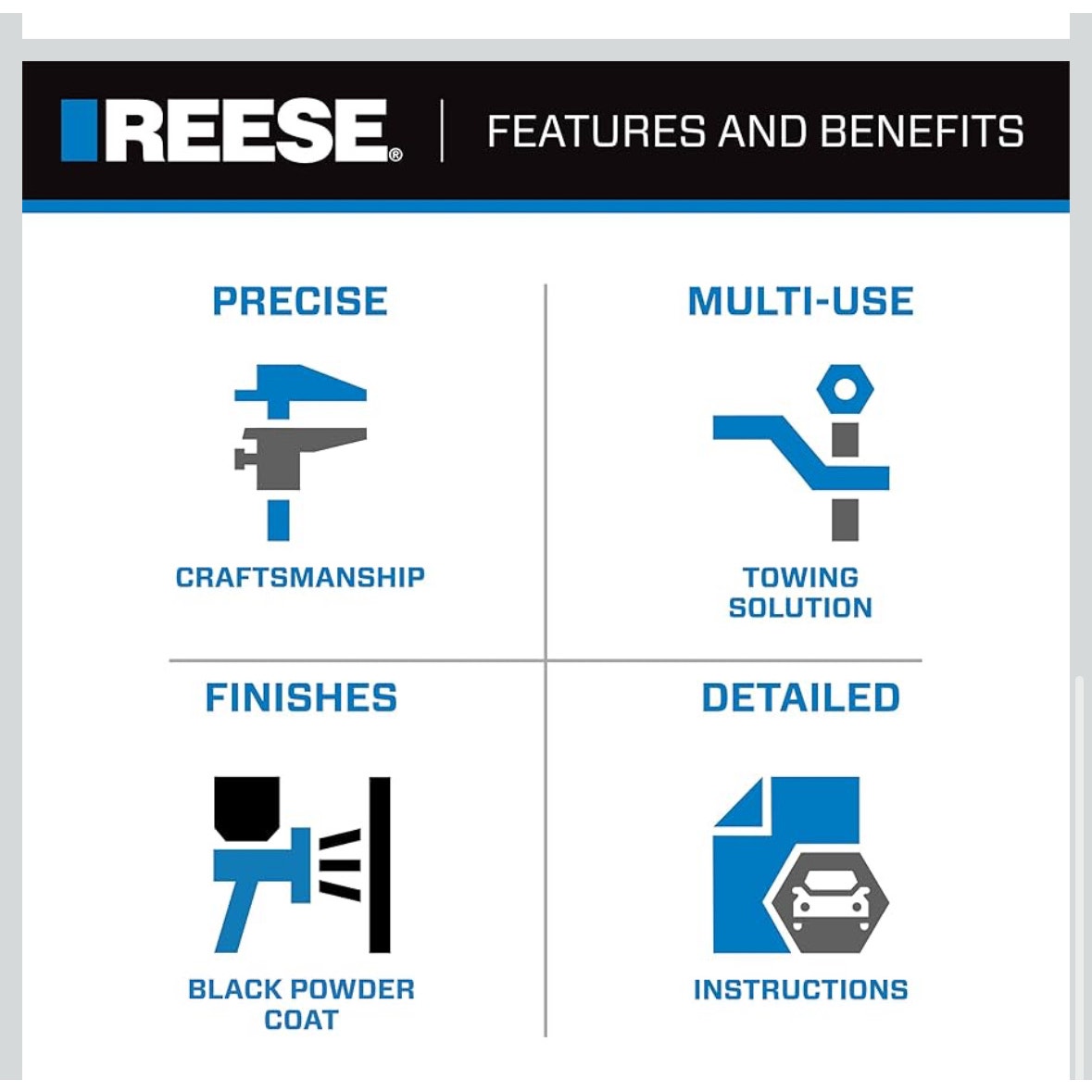 Reese 30035 Fifth Wheel Trailer Hitch Mounting System Rail & Bracket Kit