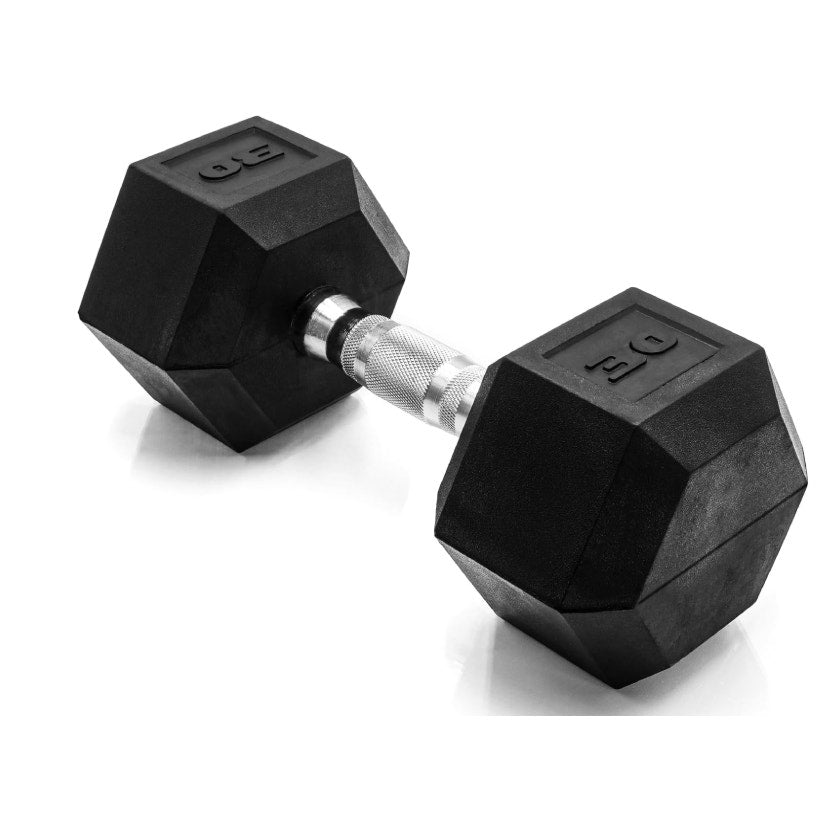 30 LB CAP Rubber Coated Dumbbell Weights,
