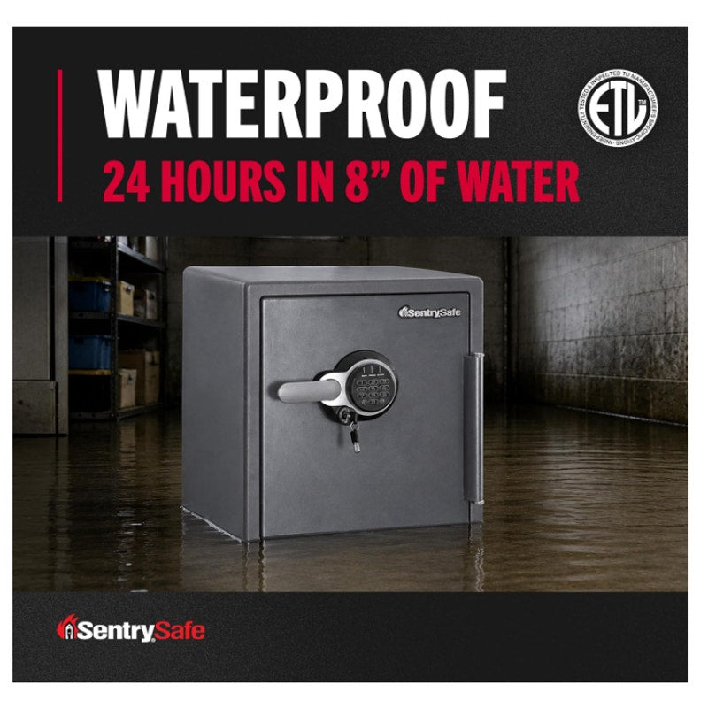SentrySafe Fireproof and Waterproof Gray Steel Home Safe with Digital Keypad Lock