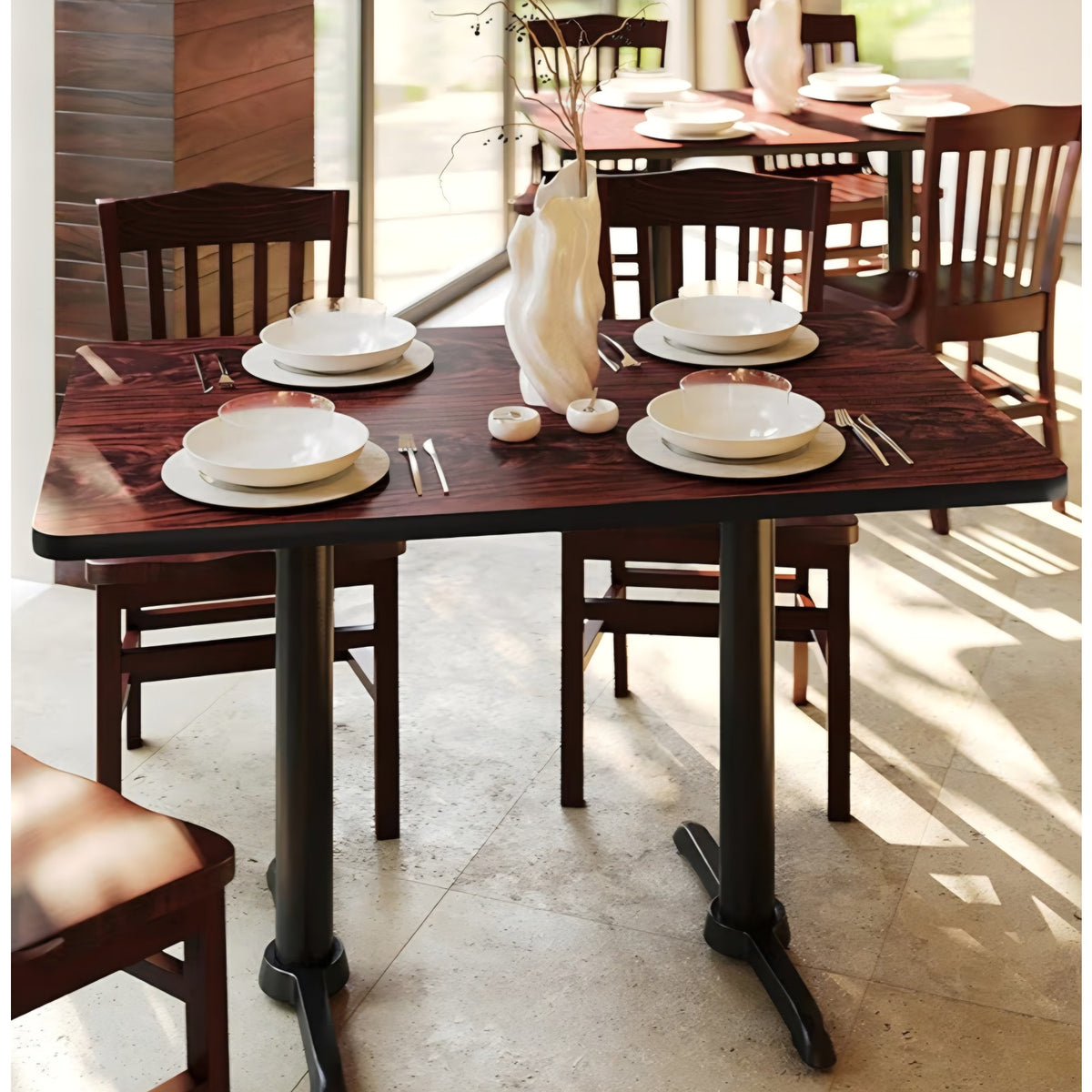 Glenbrook 30'' x 48'' Rectangular Table Top with Black or Mahogany Reversible Laminate Top