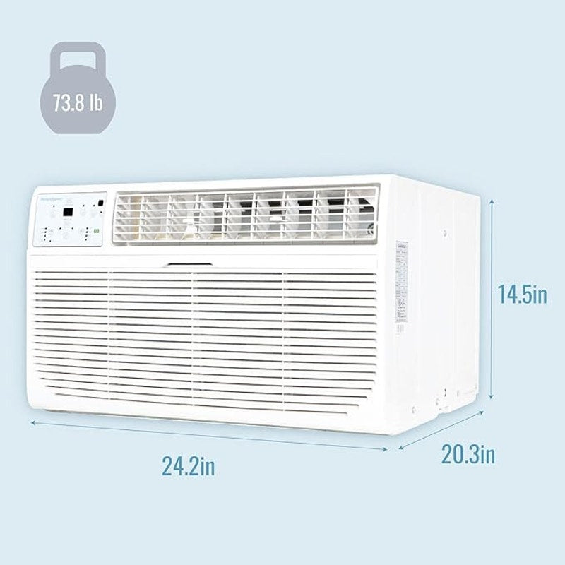 Keystone 10,000 BTU Wall Mounted Air Conditioner with Supplemental Heat & Dehumidifier,Bright White