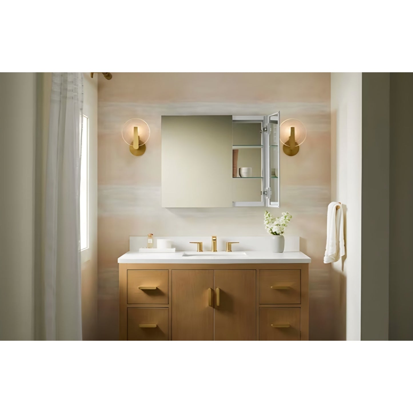 XL Mirrored Medicine Cabinets for Bathroom, Deep Rectangular Storage