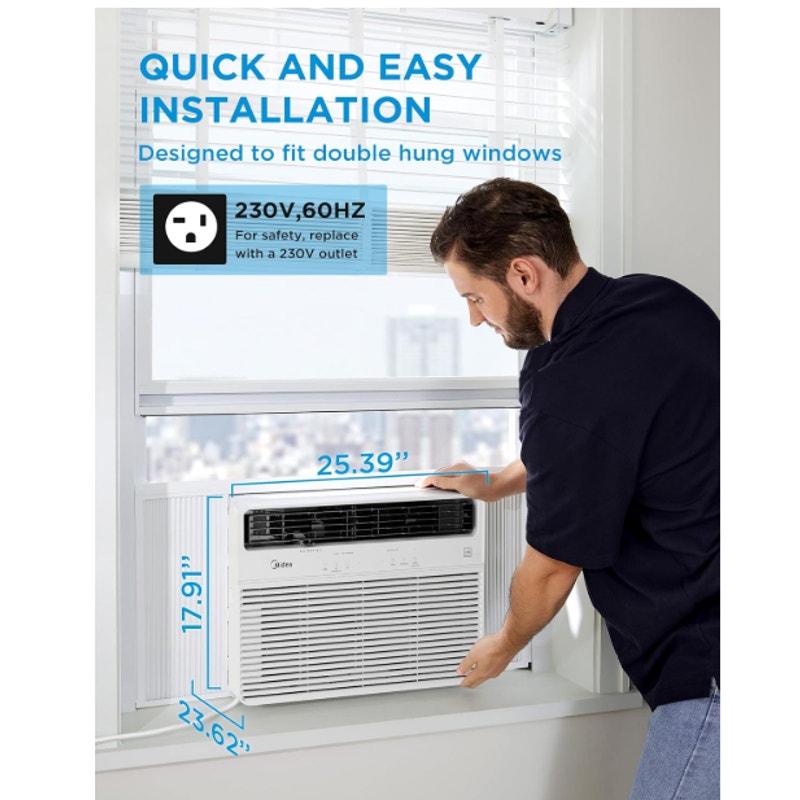Midea 18,000 BTU Smart Inverter 208/230V Window Air Conditioner