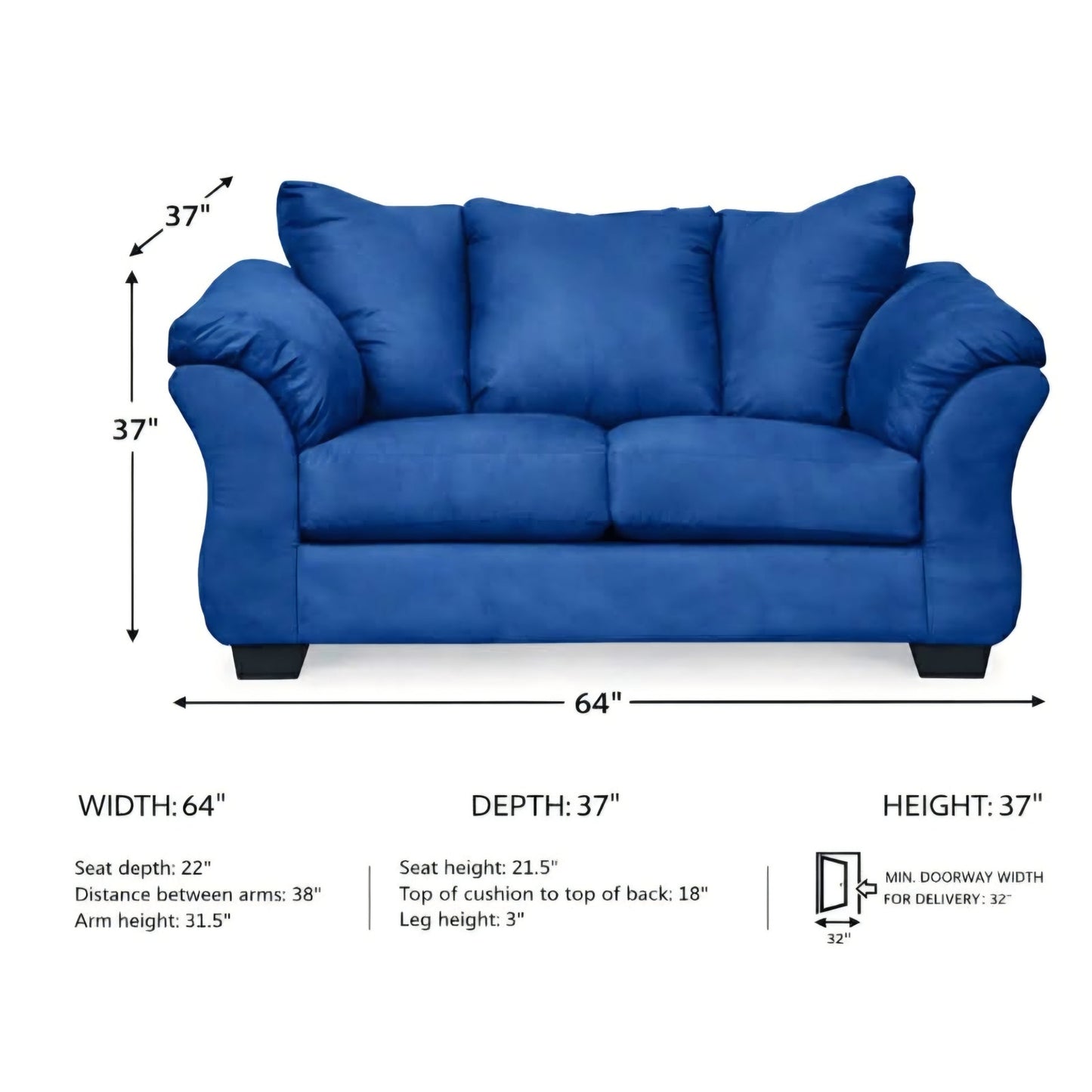 Loveseat Signature Design by Ashley Darcy Casual Plush