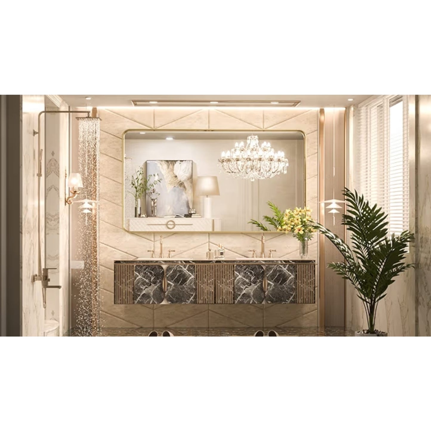 Gold Bathroom Vanity Mirror for Wall