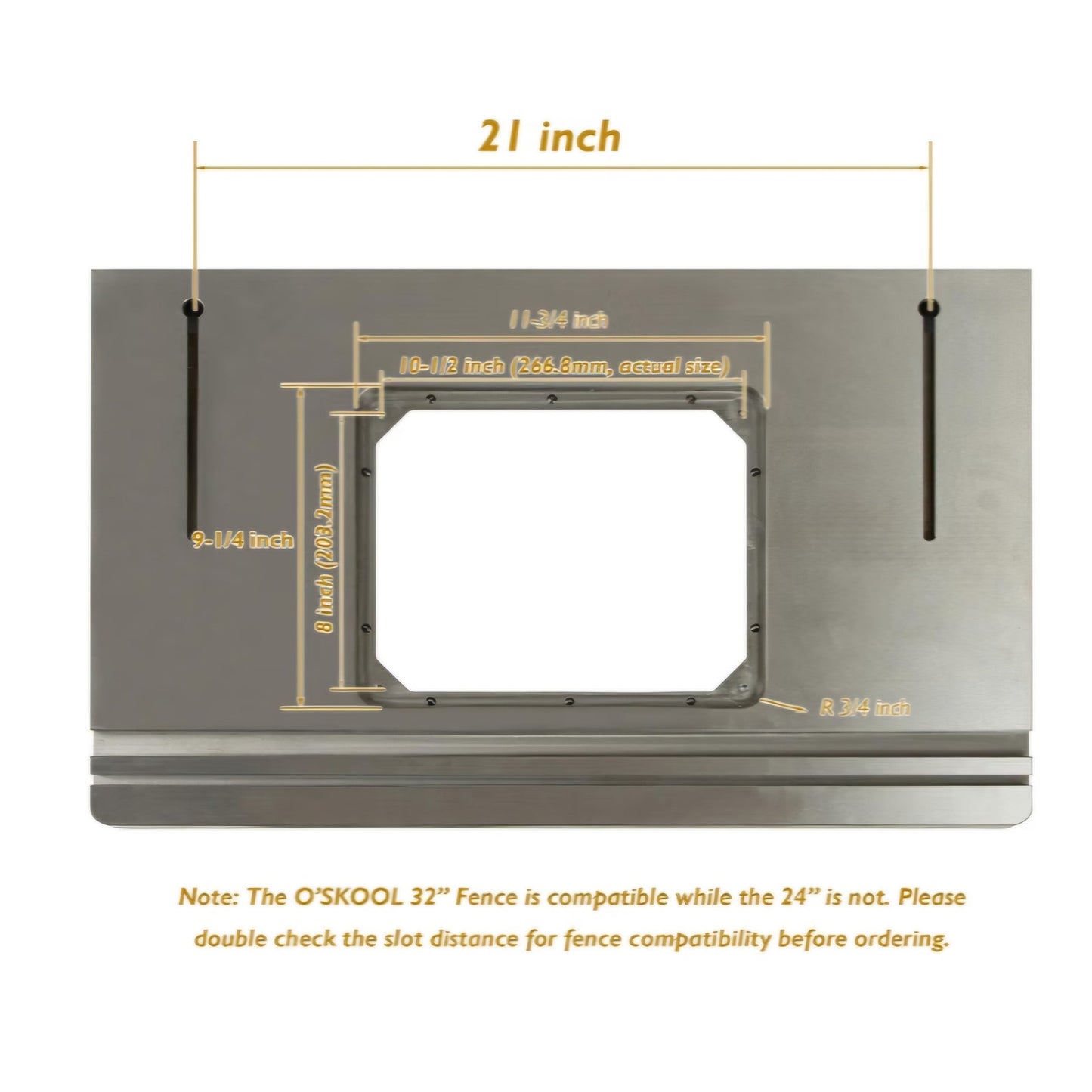 Cast Iron Router Table Extension Wing, 27 Inch by 16 Inch Router Table Top 11-3/4 Inch by 9-1/4Inch