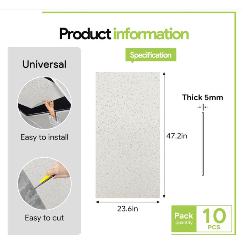 2ft x 4ft Printed Pro Ceiling Tile，Drop Ceiling Tiles 24 x 48in. Waterproof,Washable and Fire-Rated