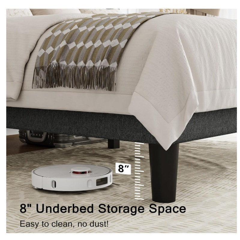 Einhomn Queen Size Platform Bed Frame with Fabric Upholstered Wingback Headboard
