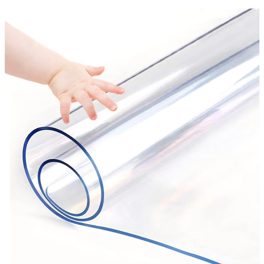 Round Table Protector Plastic Vinyl Tablecloth Protective Desk Office Blotter Pad Glass