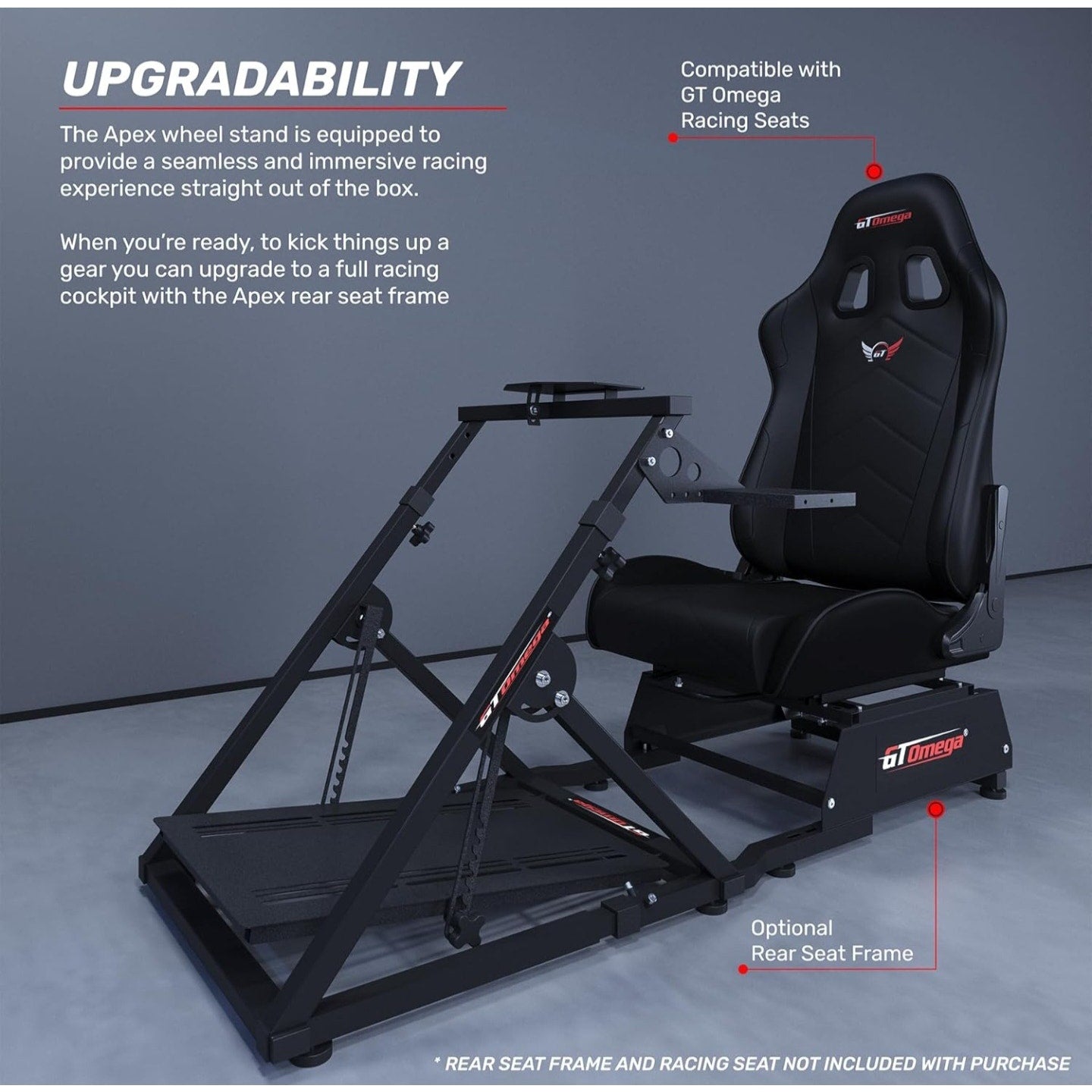 GT OMEGA Apex Racing Wheel Stand for Logitech Fanatec Clubsport Thrustmaster Gaming Steering