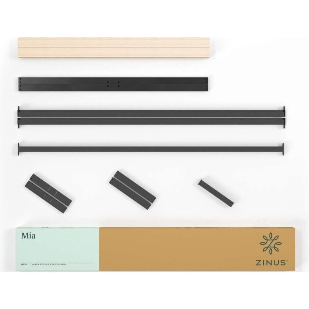 Zinus Mia Metal Platform Bed Frame Futon Mattress, Twin, Black