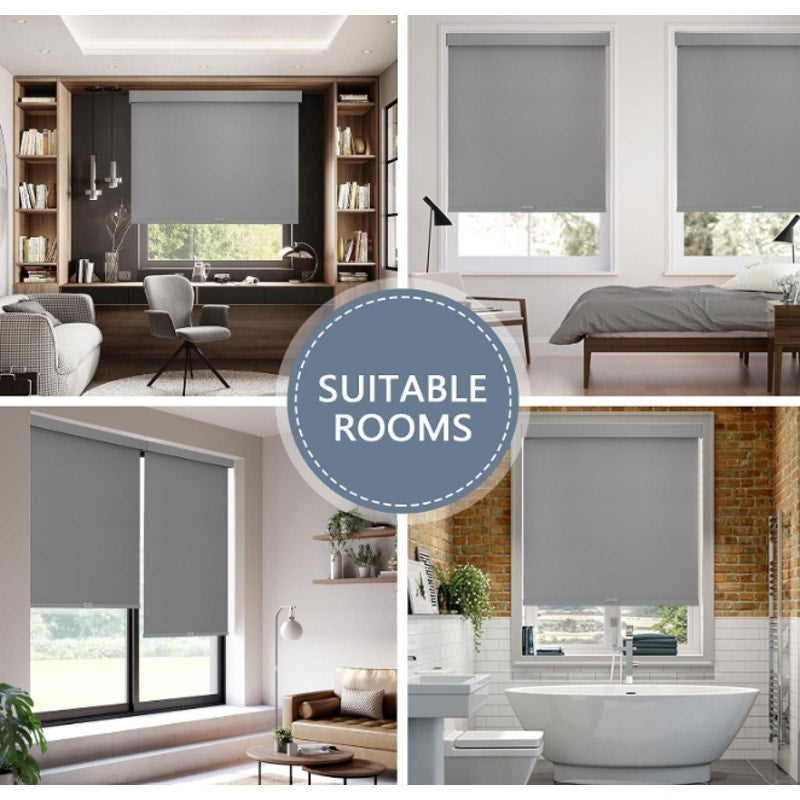 AOSKY Cordless Blackout Roller Shades, 73" W x 72" H, Grey