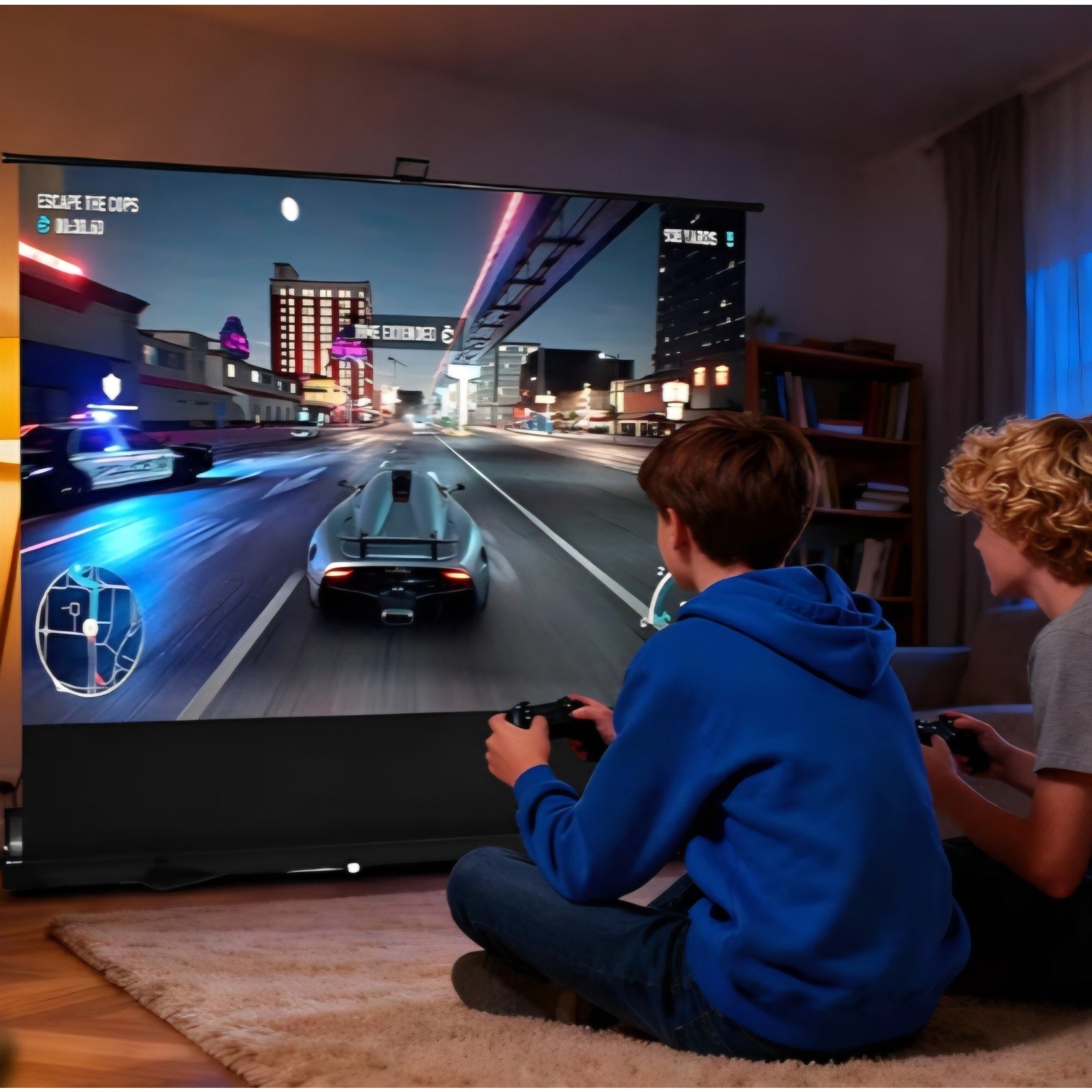 84 inch Portable Projector Screens Indoor Outdoor Projector Screen 4:3 4K HD Outdoor Movie Screen