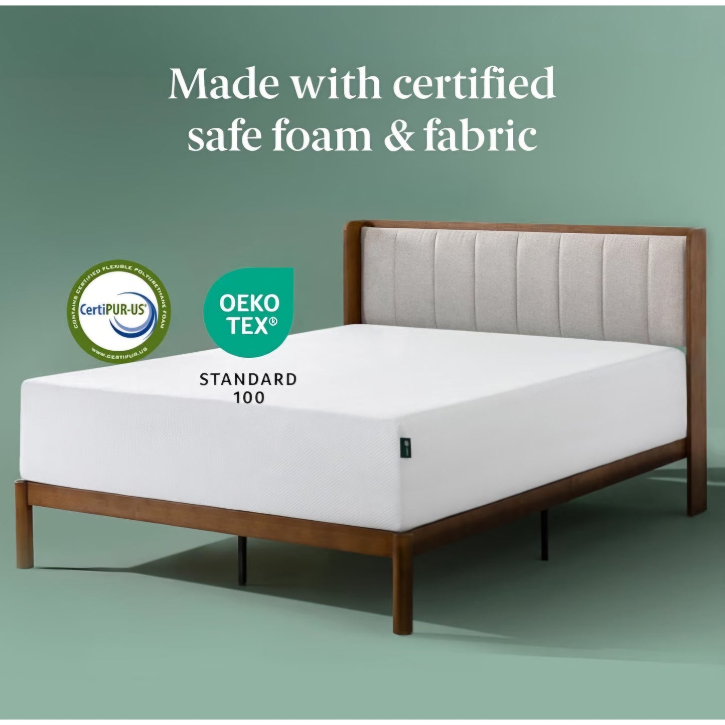 Zinus 12 Inch Queen Green Tea Cooling Memory Foam Mattress, Medium Feel Refreshing & Cooling Sleep