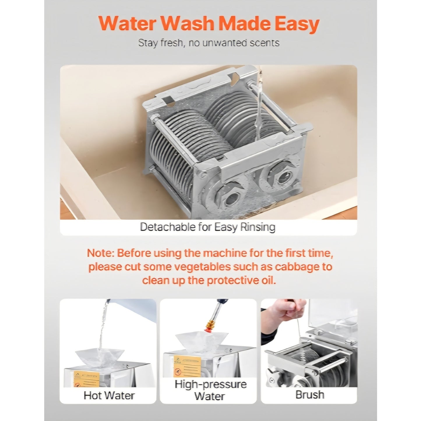 850W Meat Slicer, Commercial Meat Cutting Machine, Stainless Steel, 5 mm Thickness, Detachable