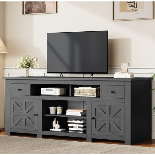 YITAHOME TV Stand for 75/80 Inch TV, Entertainment Center, TV Cabinet with Drawers and Power Outlet, Black TV