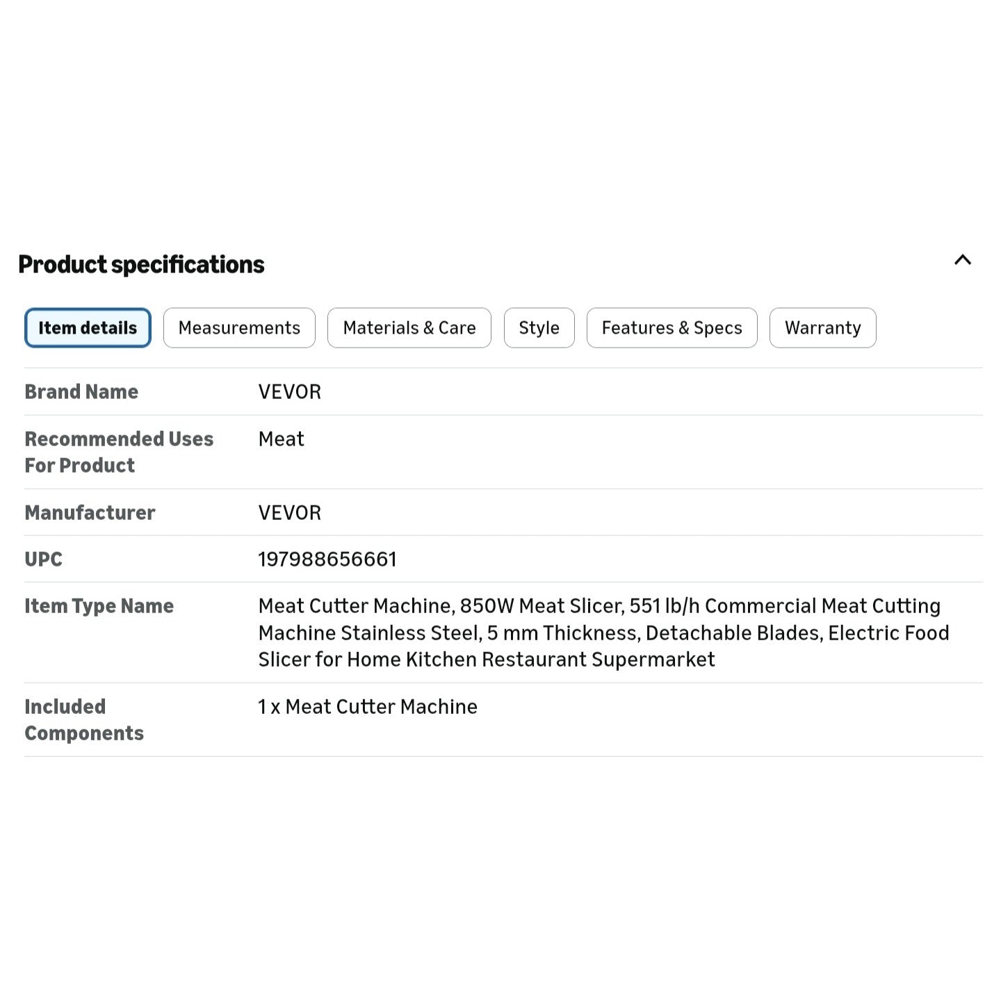 850W Meat Slicer, Commercial Meat Cutting Machine, Stainless Steel, 5 mm Thickness, Detachable