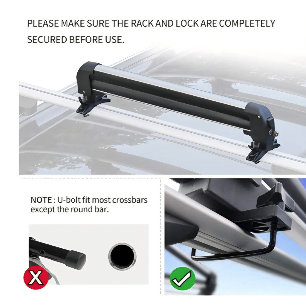 Leader Accessories Car Ski Snowboard Roof Racks, Fits Up to 6 Pairs of Skis or 4 Snowboards