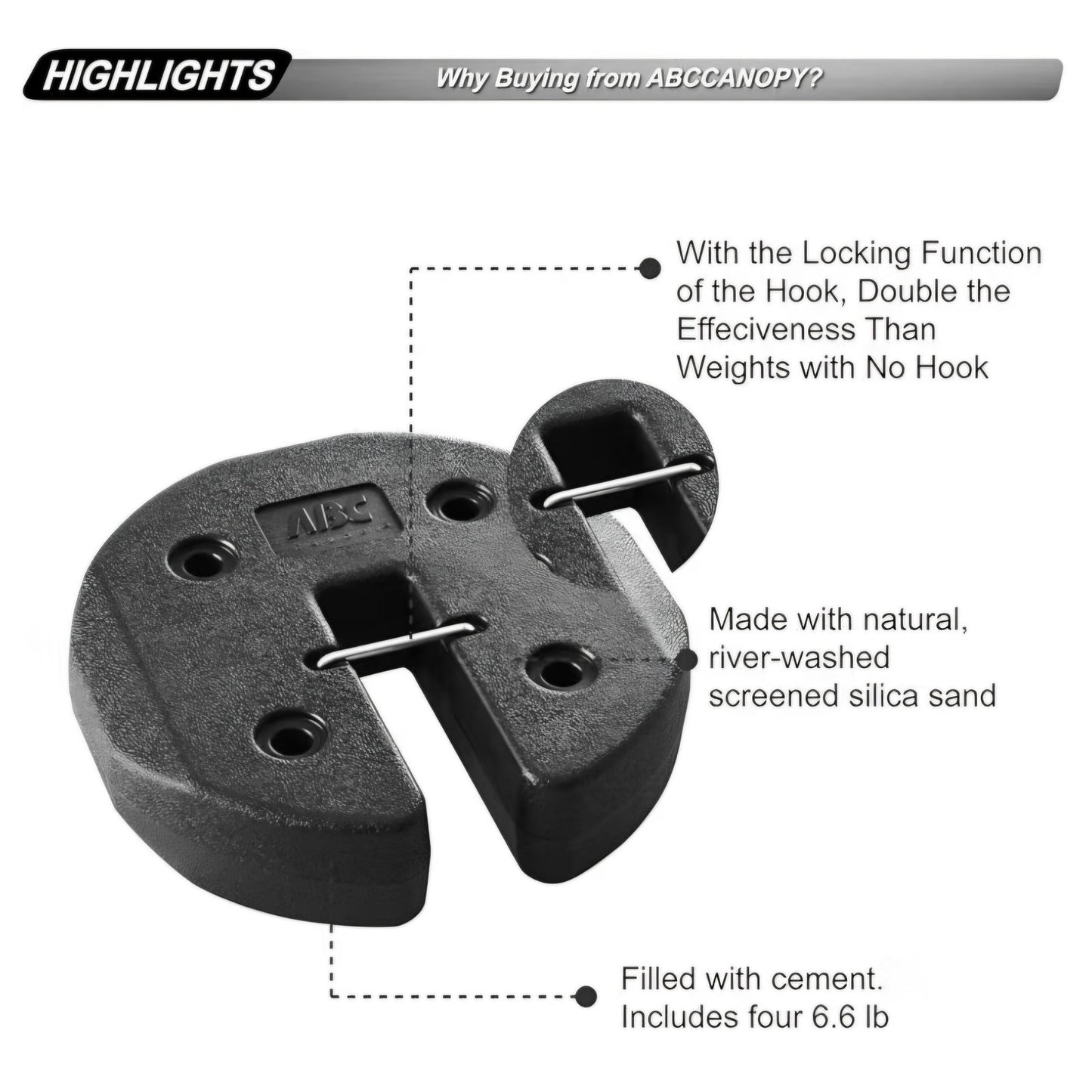 ABCCANOPY 40LBS Easy Canopy Weights with Lock Design No Sliding