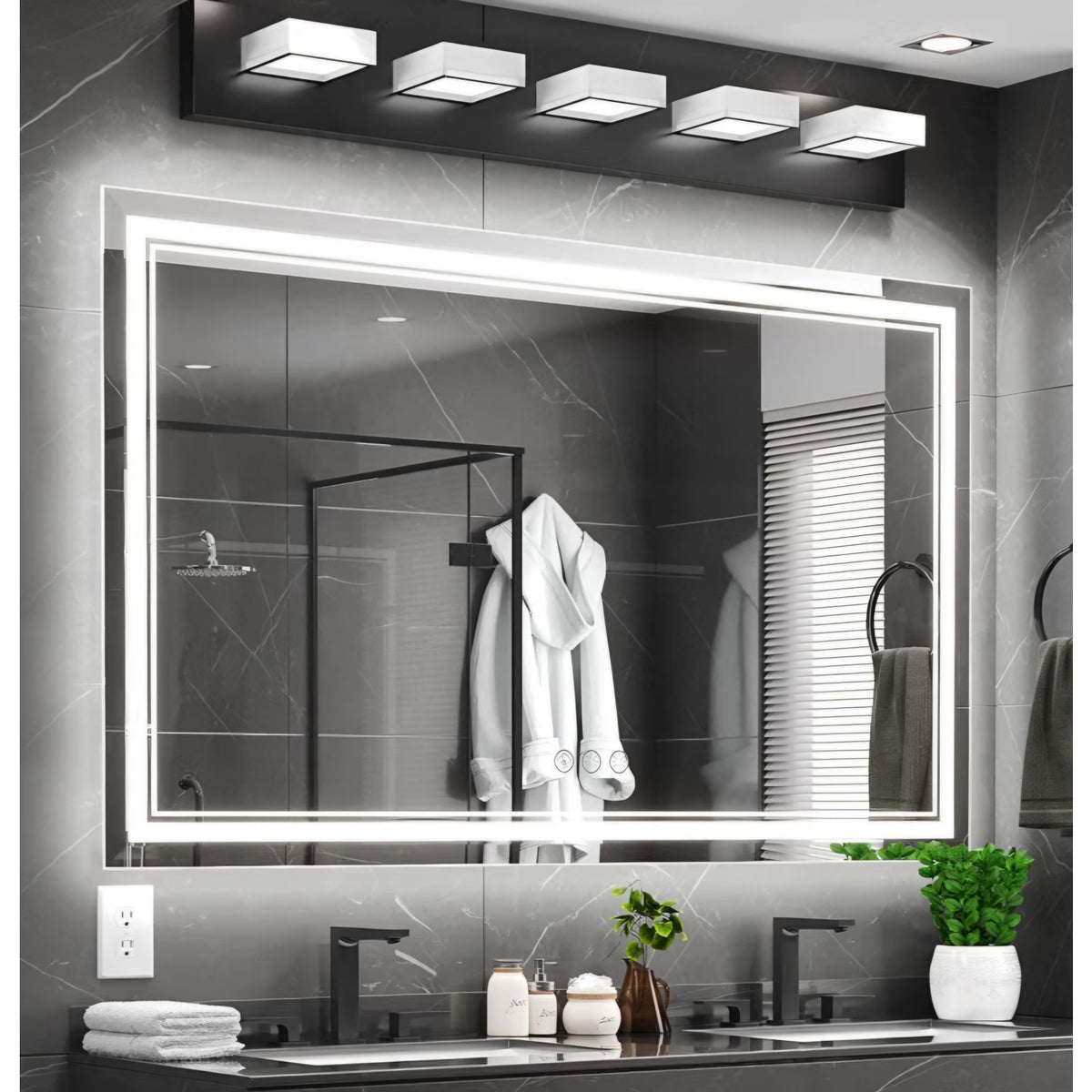 60x36 Inch Led Mirror for Bathroom with Front Light and Backlit, Bathroom Mirror with Led Lights