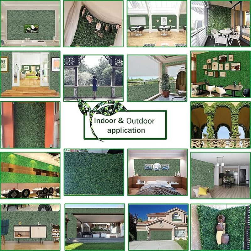 Artificial Boxwood Roll: 5 ft x 10 ft UV-Anti Faux Ivy Boxwood Hedge Leaf Grass Wall for Garden