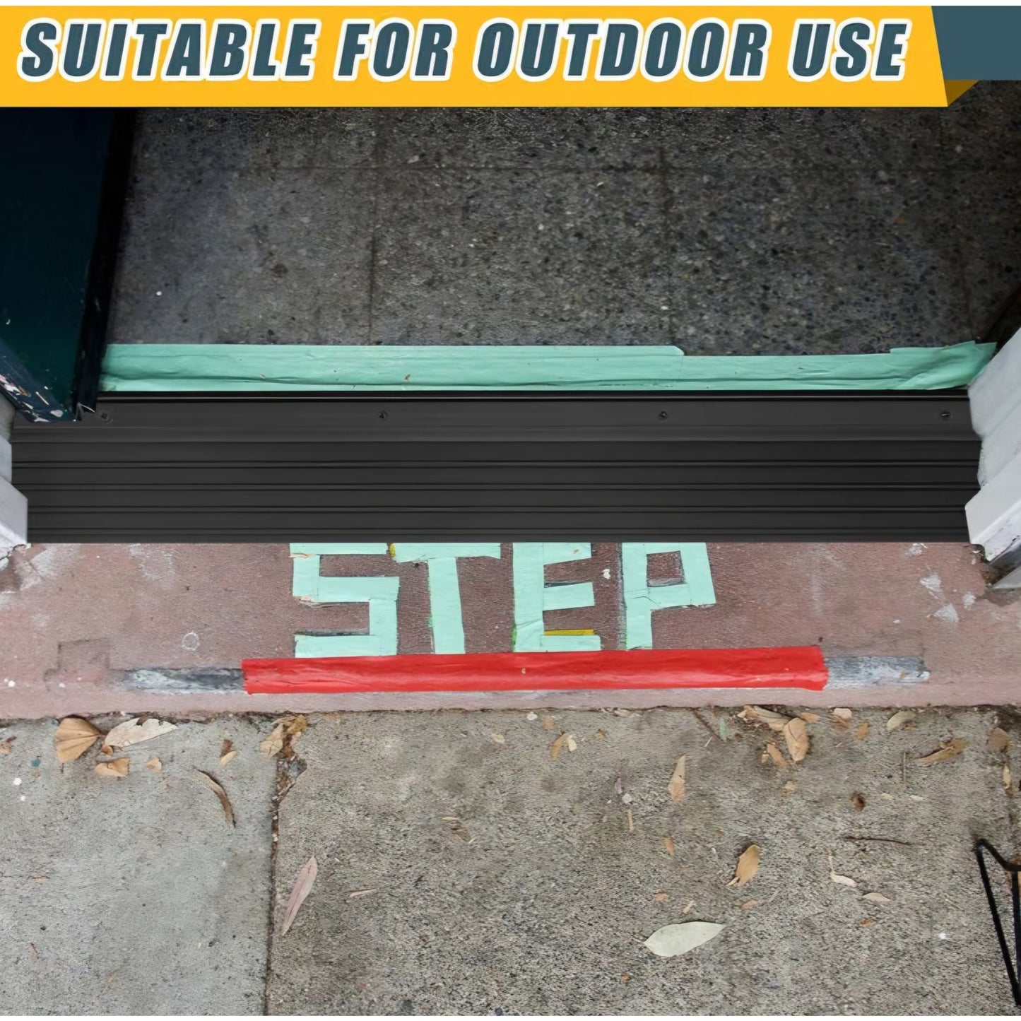 Blulu 72" Aluminum Exterior Door Threshold 5 5/8" Swing Threshold Black Heavy Duty