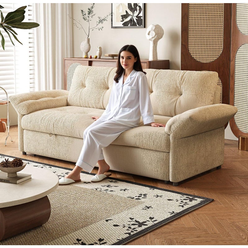 Eafurn 3-in-1 Multifunctional Pull Out Sofa Bed, Tufted Loveseat Couch Bed