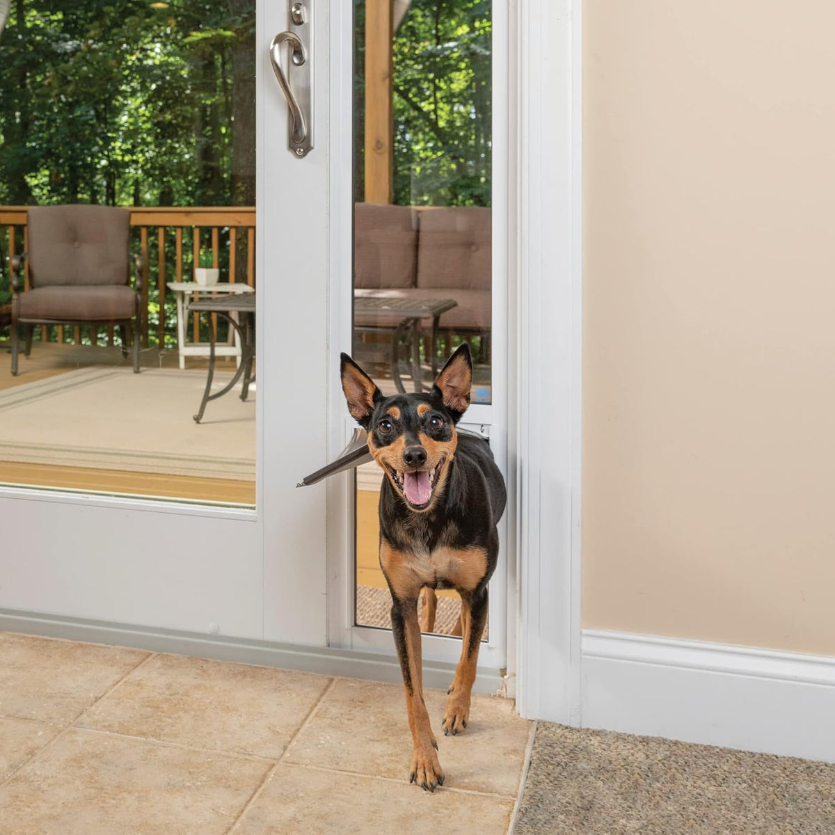 PetSafe Sliding Glass,PetDoor-Aluminum Frame-Adjustable Height 75 7/8" to 80 11/16"-Up to40lb-White