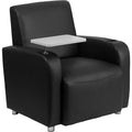 Flash Furniture George LeatherSoft Guest Chair with Tablet Arm & Cup Holder, Black, 27"Dx31"Wx35"H