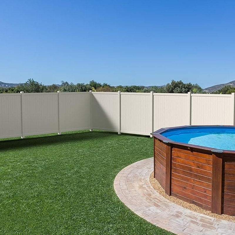 6ft H x 6ft W (1 Panel + 1 Post) Permanent No Dig WamBam Cambridge Fence Kit, Durable White Vinyl.