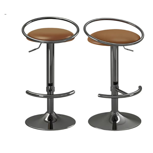 Bar Stools Set of 2, Adjustable Swivel Counter Height Barstools with Upholstered Seat