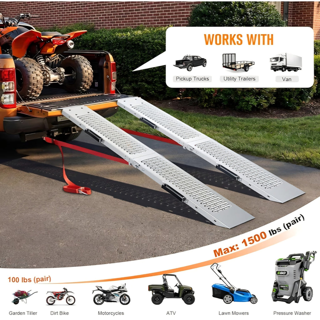Truck Ramps 75" 1500 LBS 2 Pack, Extra Heavy Duty Loading Ramps for Lawn Mower