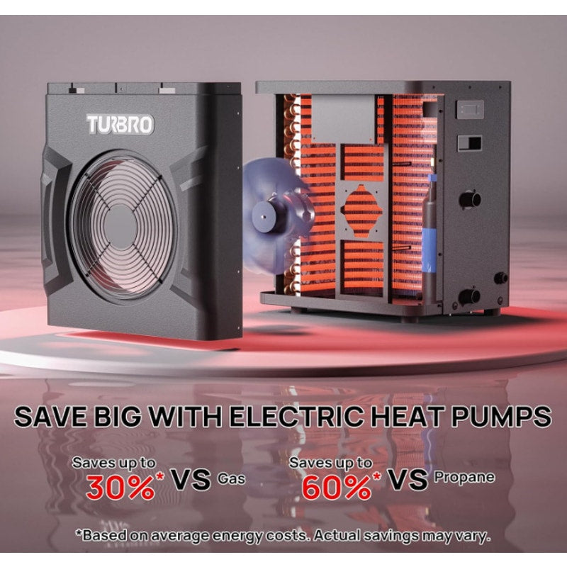 TURBRO Swimming Pool Heat Pump - 20,000 BTU - for Above and In Ground Pools and Spas