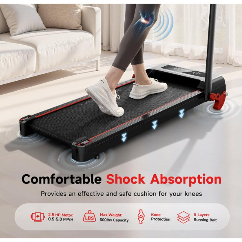 RHYTHM FUN 13% Incline Walking Pad Treadmill with Handles, 6.2MPH, Foldable