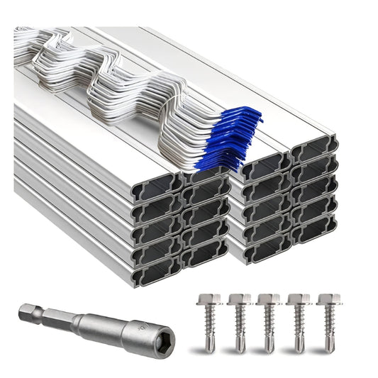 Greenhouse Spring Wire & Lock Channel 6.6 ft - PVC Coated Spring Wire & Aluminum U-Channel Bundle,