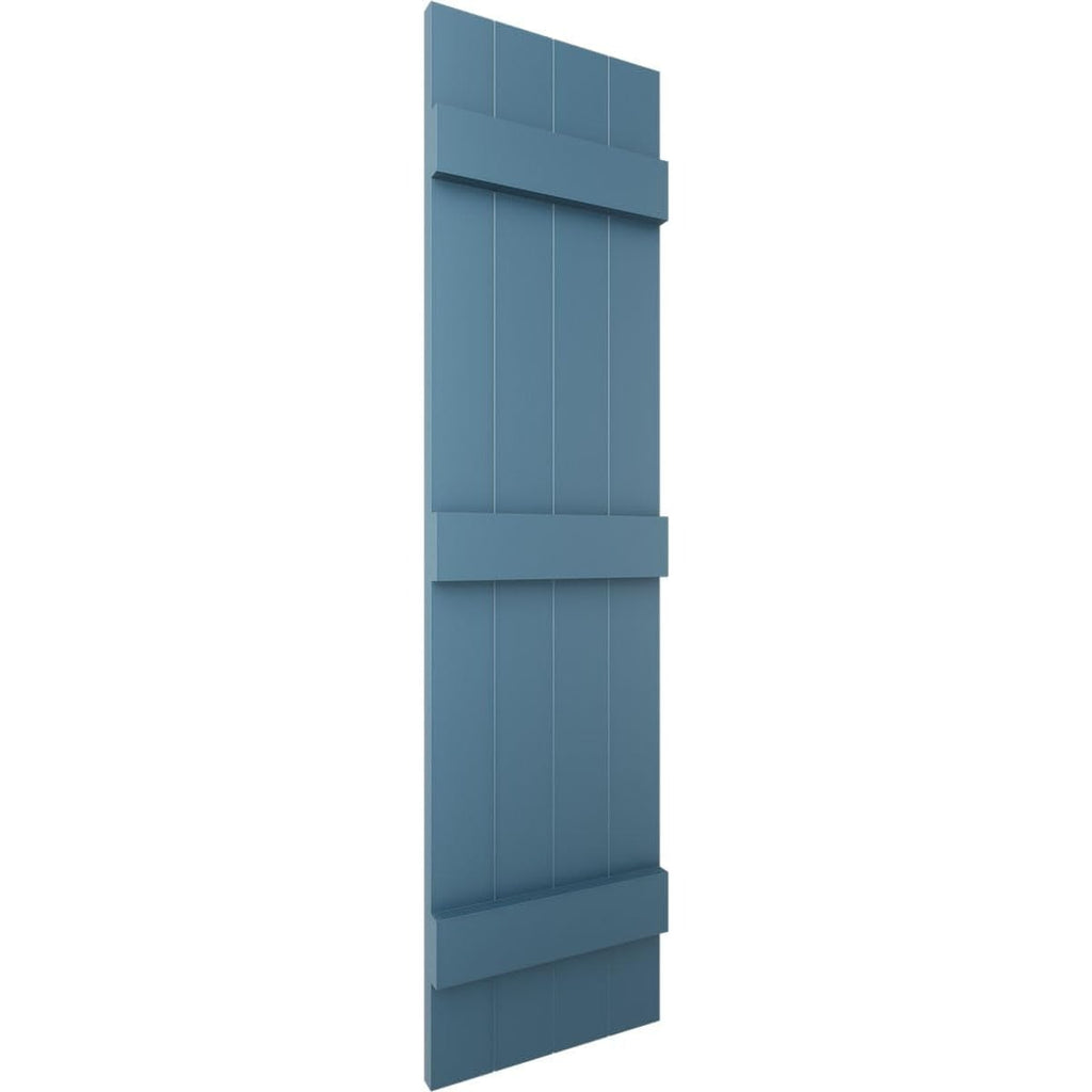 14"Wx67"H Mid-America Vinyl, Standard Size Four Board Joined Shutters, w/Installation- Classic Blue