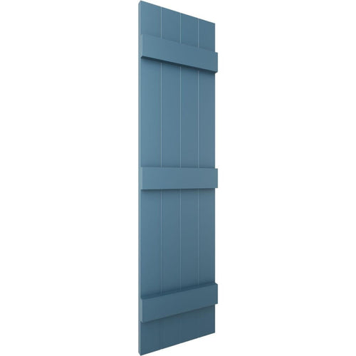 14"Wx67"H Mid-America Vinyl, Standard Size Four Board Joined Shutters, w/Installation- Classic Blue