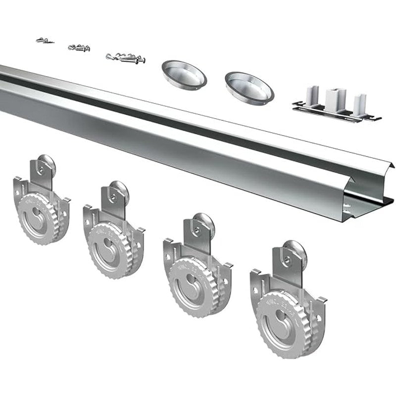 Bypass Sliding Door Hardware XC47-72" Wardrobe Closet Door, Smoothly and Quietly, for 2 Door System
