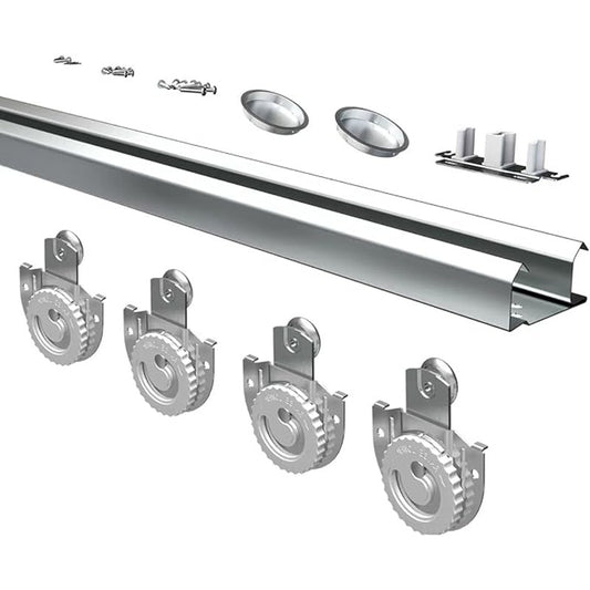 Bypass Sliding Door Hardware XC47-72" Wardrobe Closet Door, Smoothly and Quietly, for 2 Door System