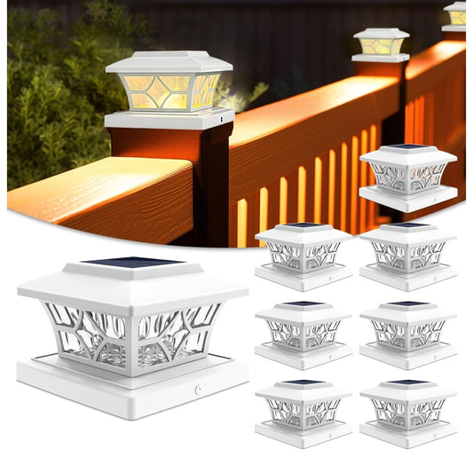 VOLISUN Solar Post Cap Lights Outdoor, Solar Powered Fence Cap Lights for 4x4 Vinyl/Wood, White