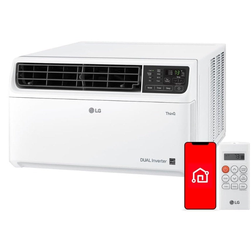 LG 14,000 BTU DUAL Inverter Smart Window Air Conditioner, 115V, Cools 800 Sq. Ft. for Bedroom