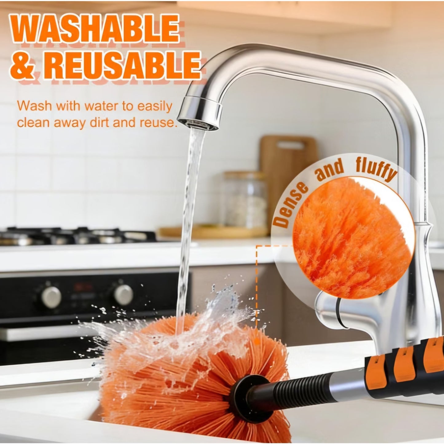 LAANPOLE 30FT Cobweb Duster with Extension Pole, Spider Web Brush for Cleaning Extendable