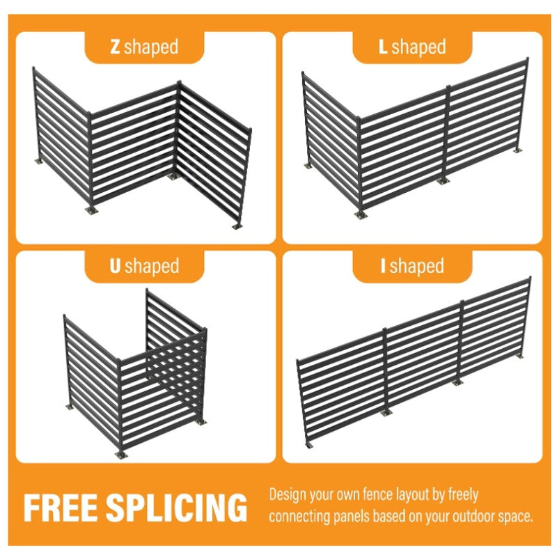 3Panels 48"W x 48"H Air Conditioner Fence Screen Outside Privacy Unit Metal Privacy Fence