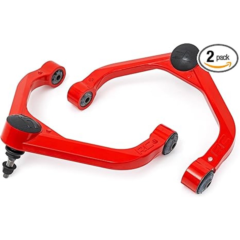Rough Country Forged Aluminum Upper Control Arms for 12-18 Ram 1500-31201RED, Red Finish Color